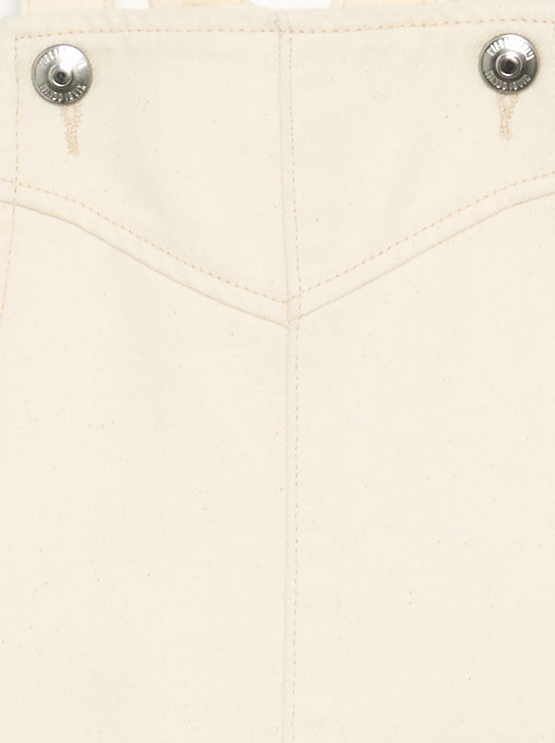 Abito salopette in twill tinta unita Bianco - Kiabi