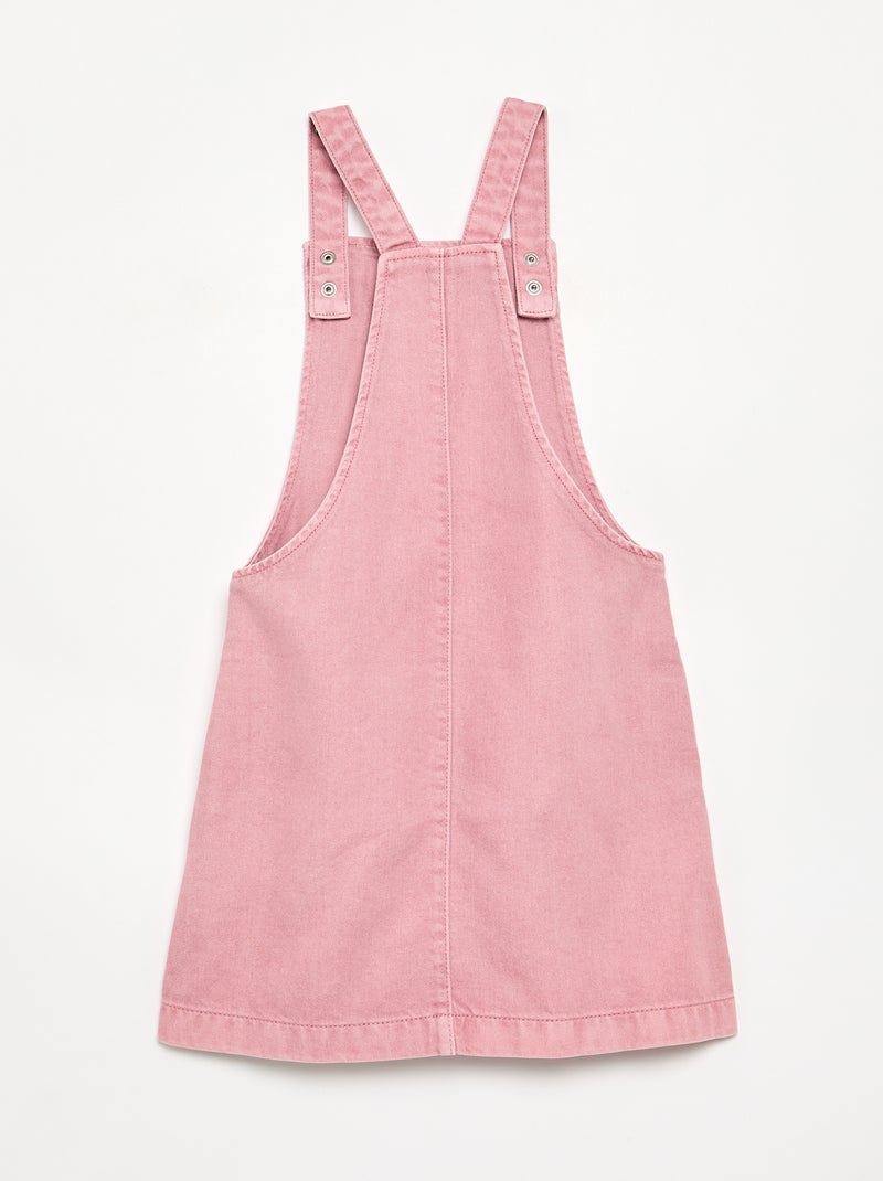 Abito salopette in twill tinta unita Rosa - Kiabi
