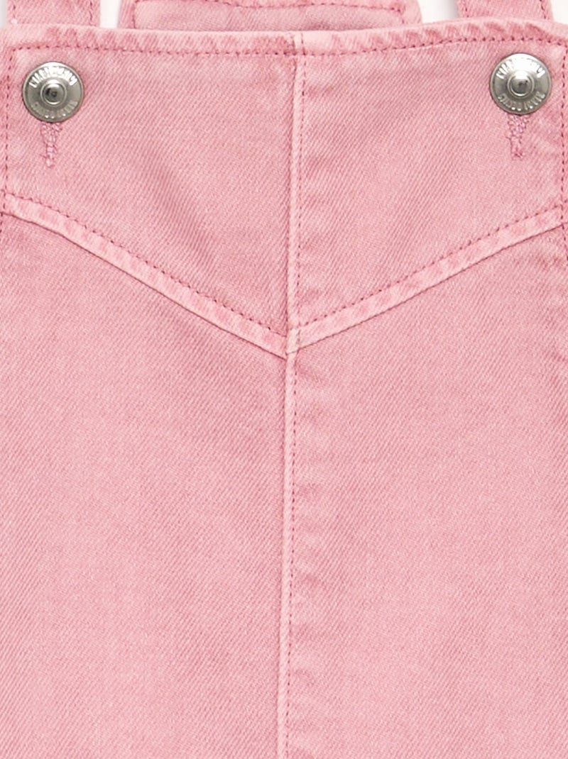 Abito salopette in twill tinta unita Rosa - Kiabi