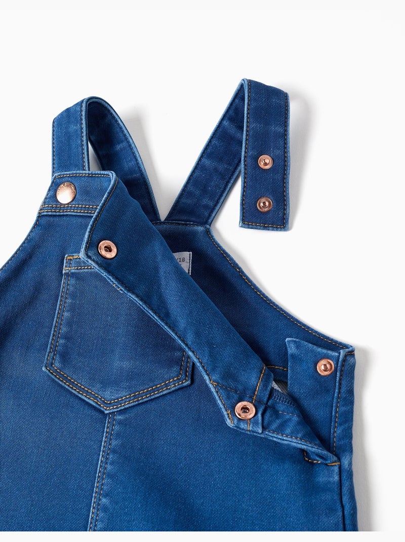 Abito scamiciato in denim con tasca frontale Blu chiaro - Kiabi