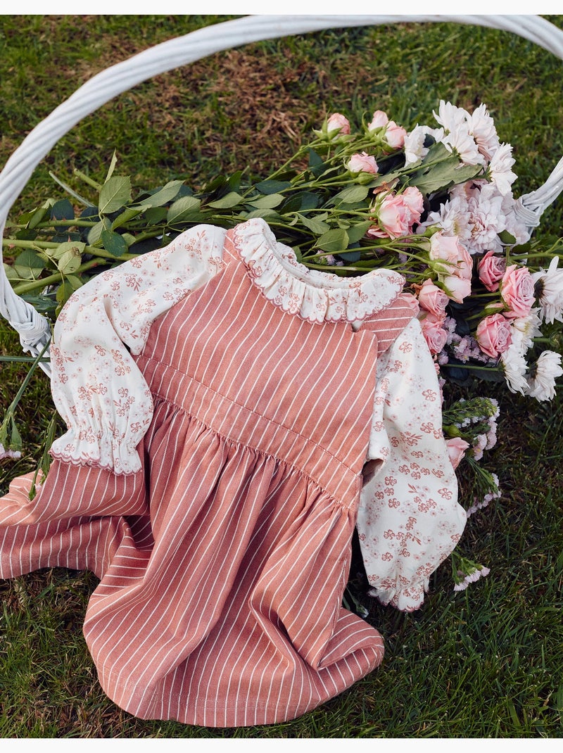 Abito scamiciato in twill a righe Rosa - Kiabi