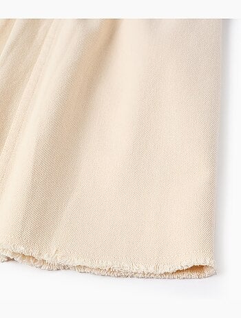 Abito scamiciato in twill con ricamo a punto croce