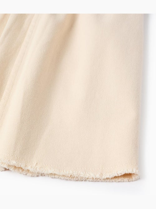 Abito scamiciato in twill con ricamo a punto croce - Kiabi