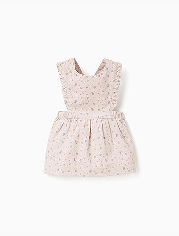 Abito scamiciato in velluto a coste con motivo floreale