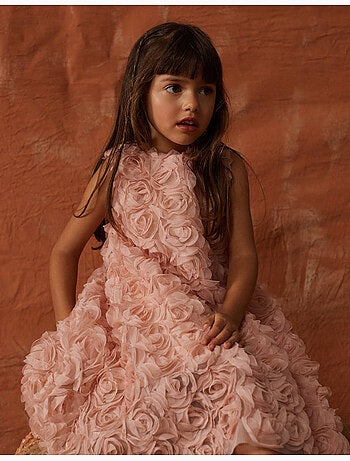 Abito senza maniche a linea a con rose