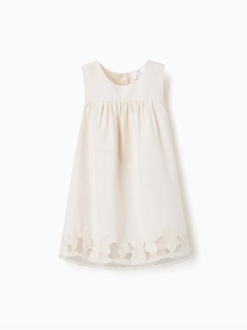 Abito senza maniche a trapezio con fiori ricamati - Kiabi
