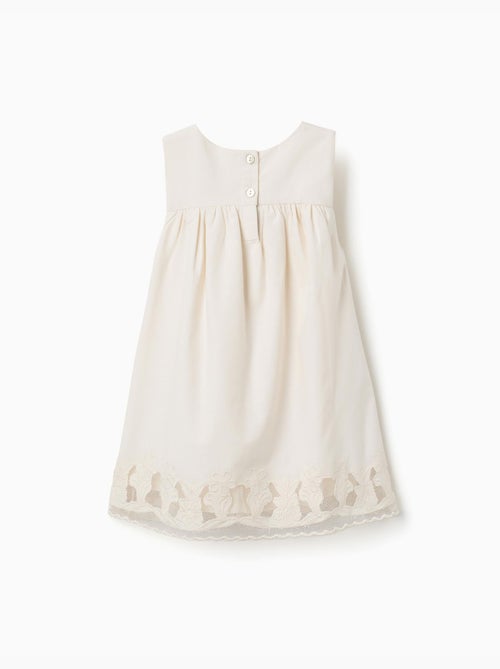 Abito senza maniche a trapezio con fiori ricamati - Kiabi