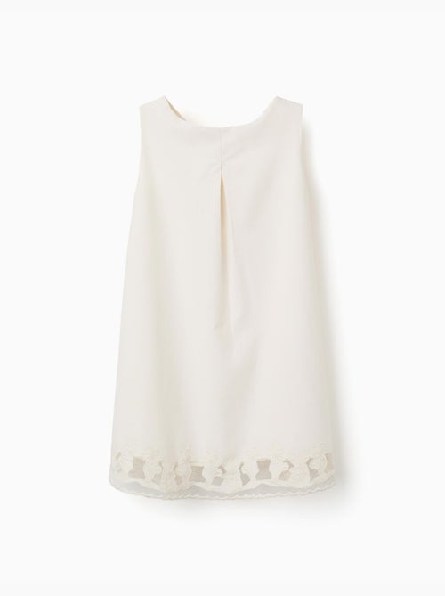 Abito senza maniche a trapezio con fiori ricamati - Kiabi