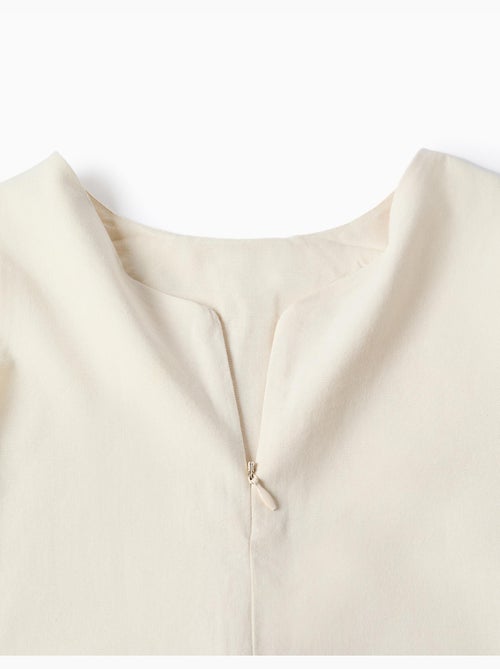 Abito senza maniche a trapezio con fiori ricamati - Kiabi