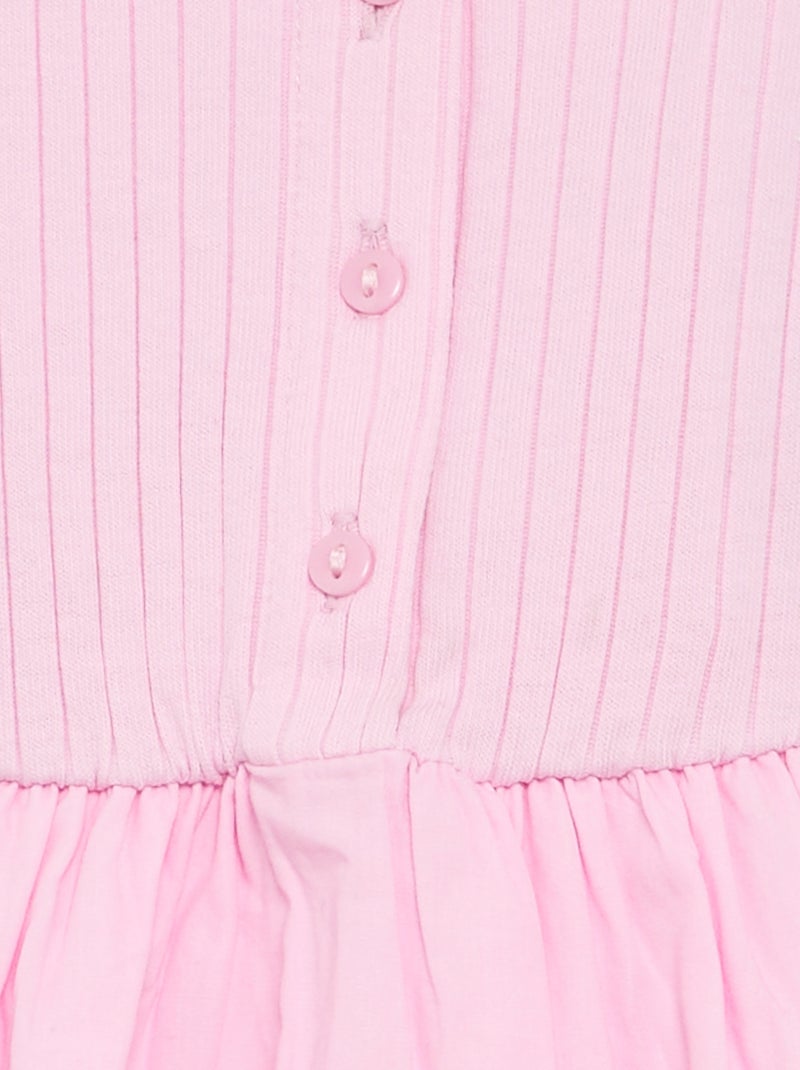 Abito senza maniche bi-materiale Rosa - Kiabi