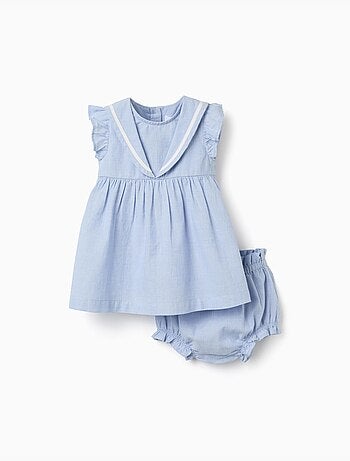 Abito senza maniche + bloomers in cotone