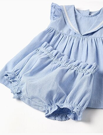 Abito senza maniche + bloomers in cotone