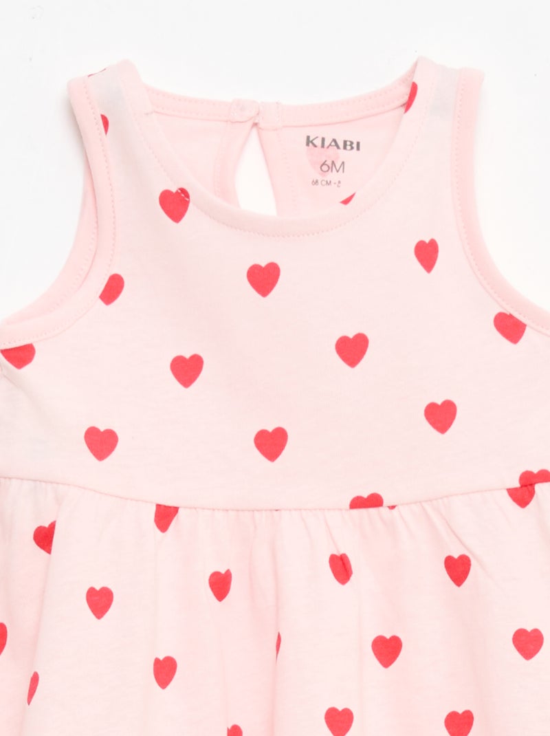 Abito senza maniche con messaggio Rosa - Kiabi