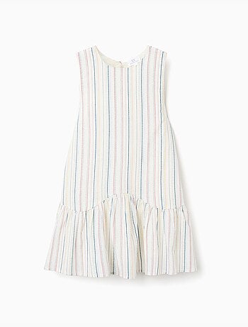 Abito senza maniche in cotone con a righe etniche B&S