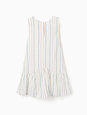 Abito senza maniche in cotone con a righe etniche B&S