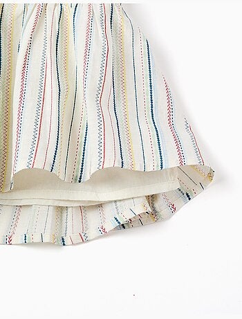 Abito senza maniche in cotone con a righe etniche B&S