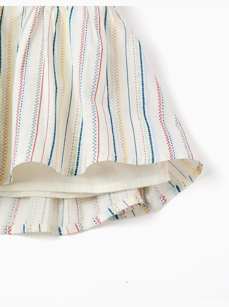 Abito senza maniche in cotone con a righe etniche B&S Bianco - Kiabi