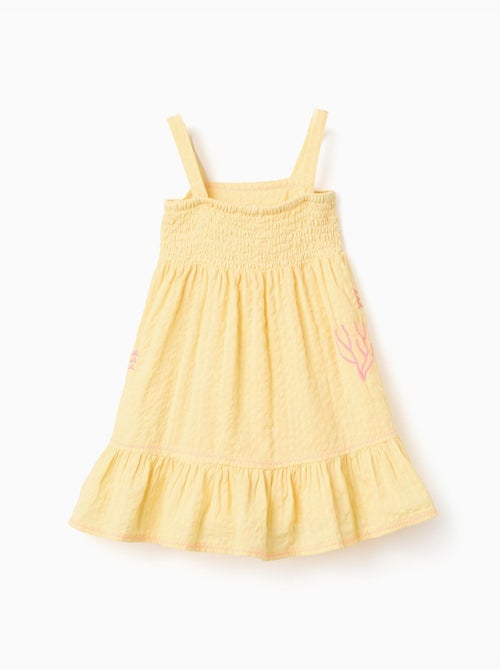 Abito senza maniche in cotone con alghe ricamate - Kiabi