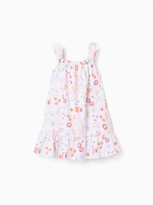 Abito senza maniche in cotone con motivo da spiaggia - Kiabi