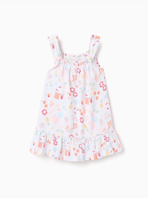 Abito senza maniche in cotone con motivo da spiaggia - Kiabi