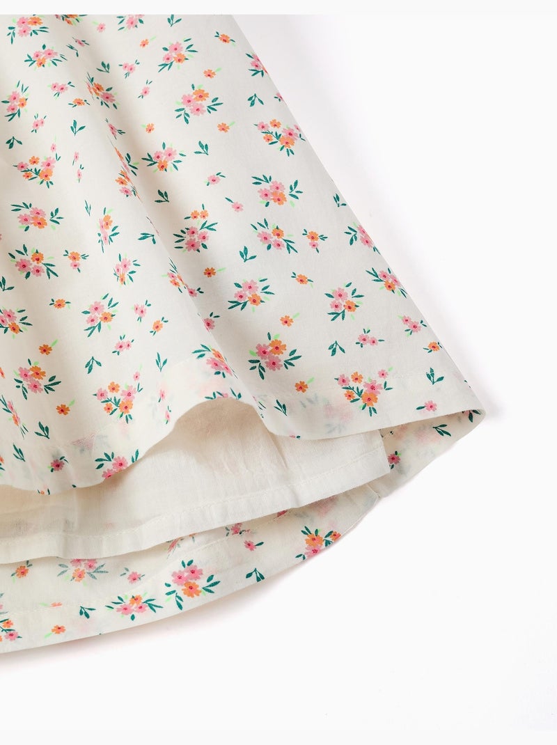 Abito senza maniche in cotone con motivo floreale Beige chiaro - Kiabi