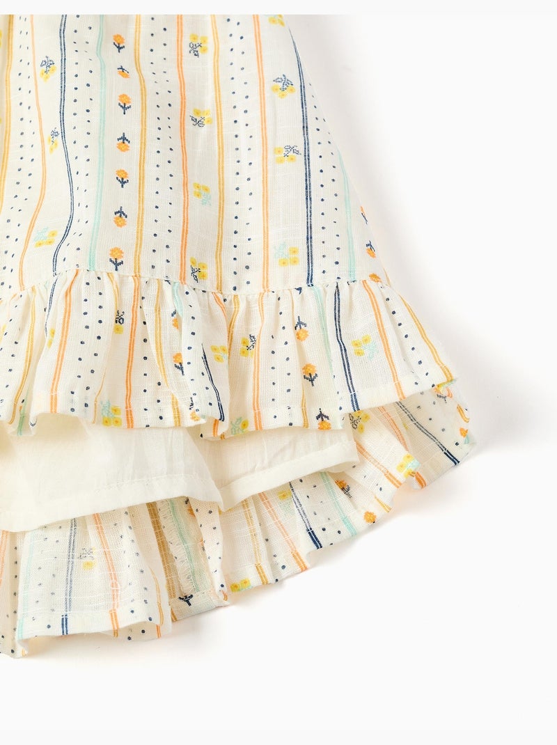 Abito senza maniche in cotone con motivo floreale Beige chiaro - Kiabi