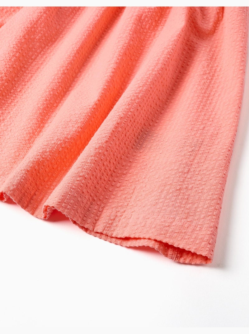 Abito senza maniche in cotone con spalline elastiche Arancione corallo - Kiabi