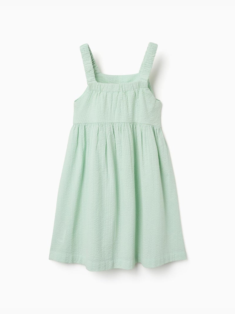 Abito senza maniche in cotone con spalline elastiche Verde chiaro - Kiabi