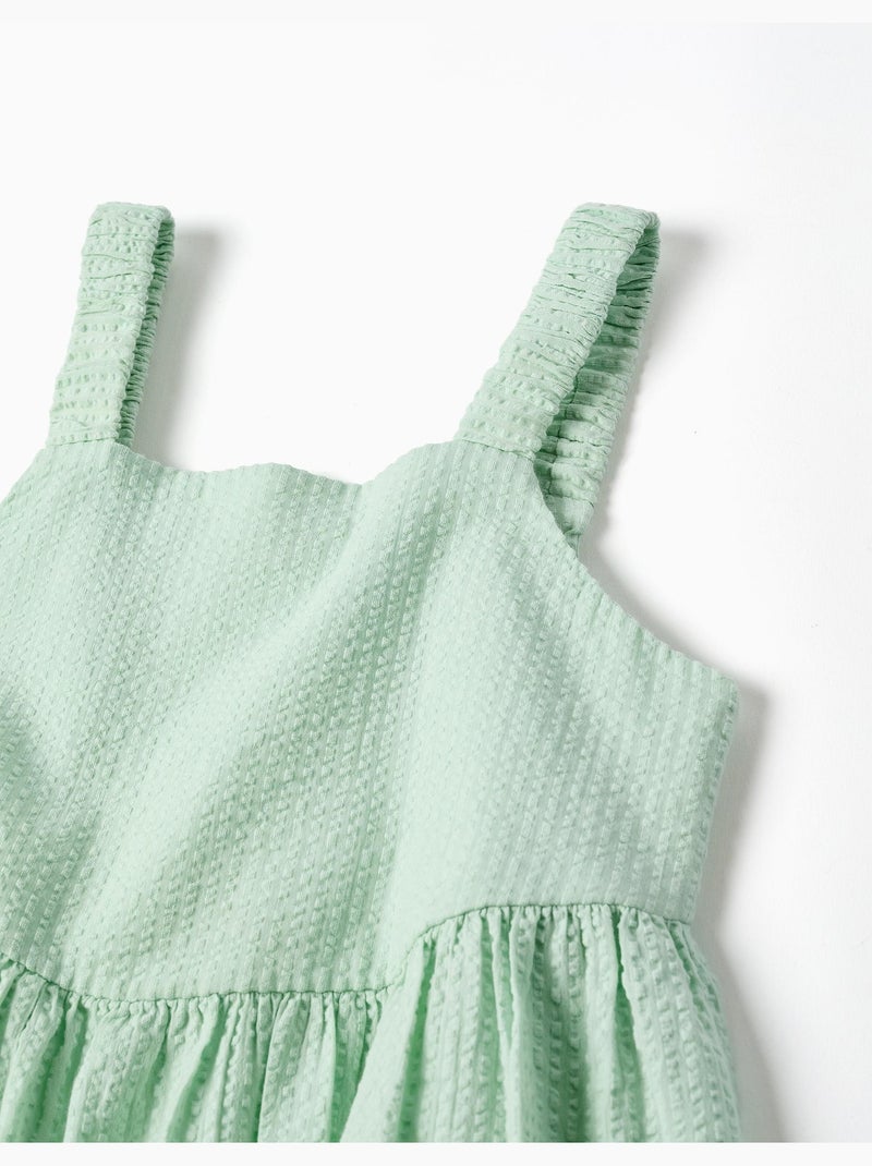 Abito senza maniche in cotone con spalline elastiche Verde chiaro - Kiabi