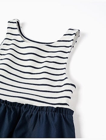 Abito senza maniche in doppio tessuto a righe