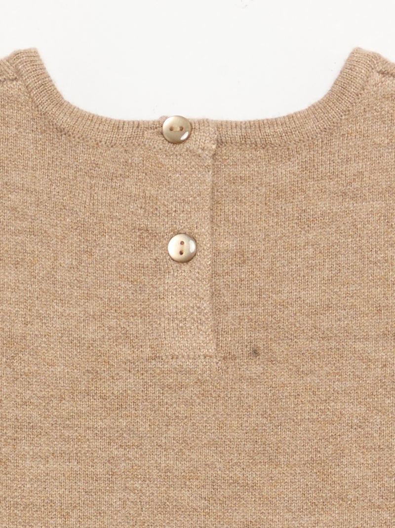 Abito senza maniche in maglia con fiocchi Beige - Kiabi