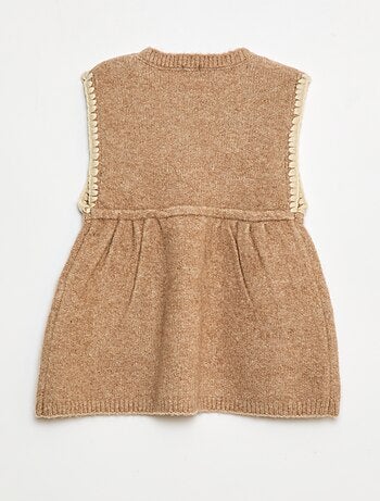 Abito senza maniche in maglia tricot con 2 tasche