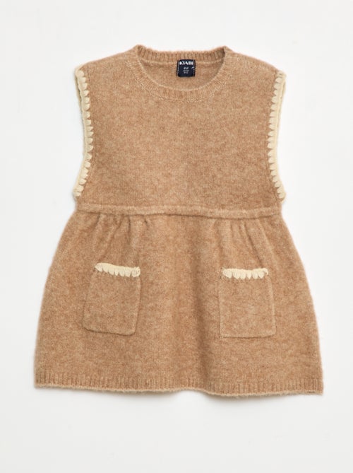 Abito senza maniche in maglia tricot con 2 tasche - Kiabi