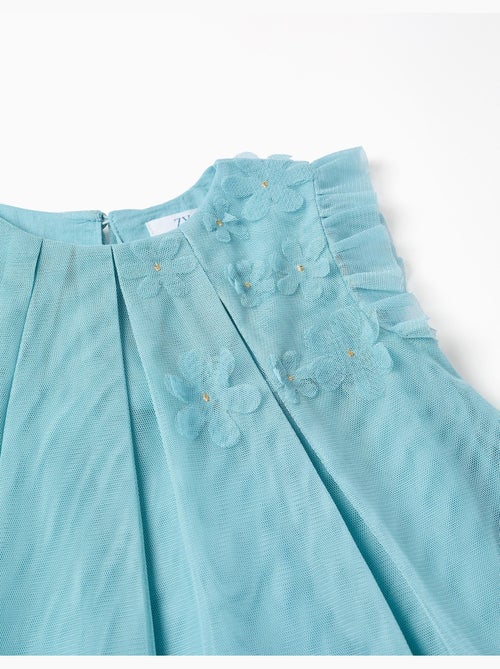Abito senza maniche in tulle con volant e fiori - Kiabi