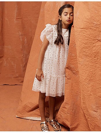 Abito senza maniche in tulle con volant e stelle