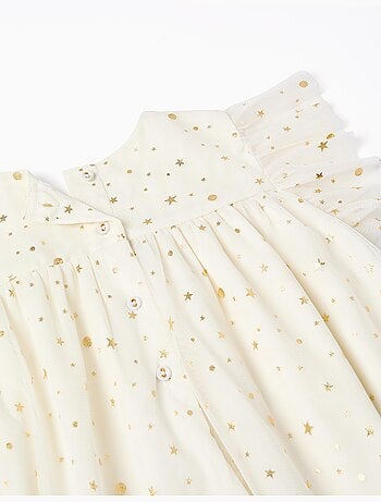 Abito senza maniche in tulle con volant e stelle