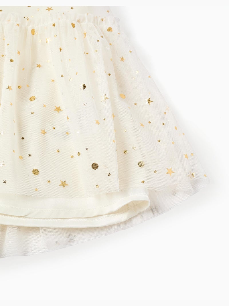 Abito senza maniche in tulle con volant e stelle Bianco - Kiabi