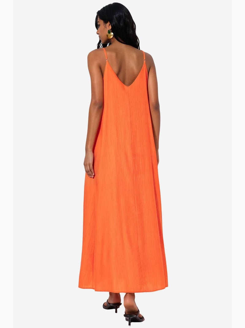 Abito sottoveste maxi da donna tinta unita busem Arancione - Kiabi