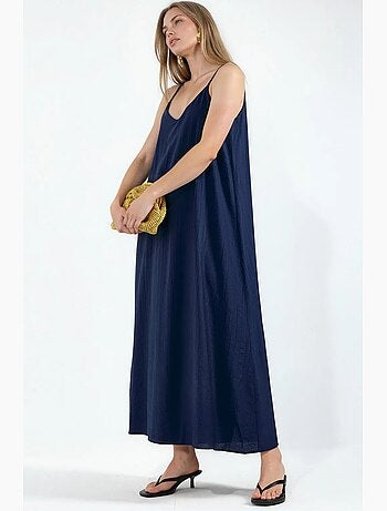 Abito sottoveste maxi da donna tinta unita busem