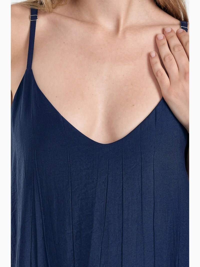 Abito sottoveste maxi da donna tinta unita busem Blu marino - Kiabi