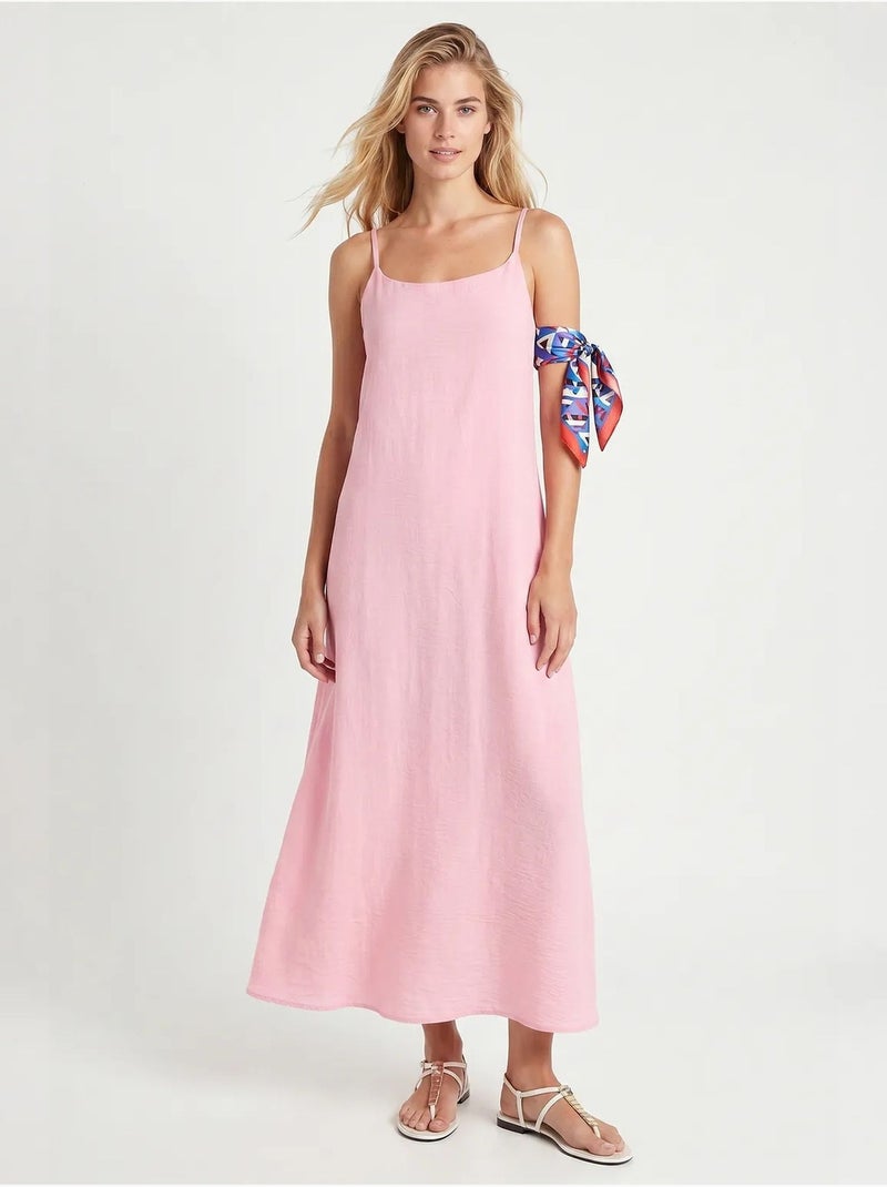 Abito sottoveste midi in popeline di cotone istanbul Rosa - Kiabi