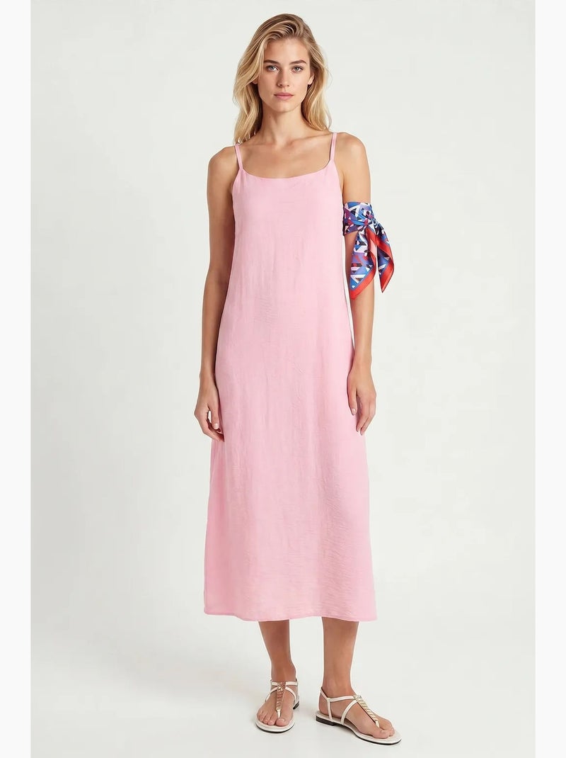Abito sottoveste midi in popeline di cotone istanbul Rosa - Kiabi