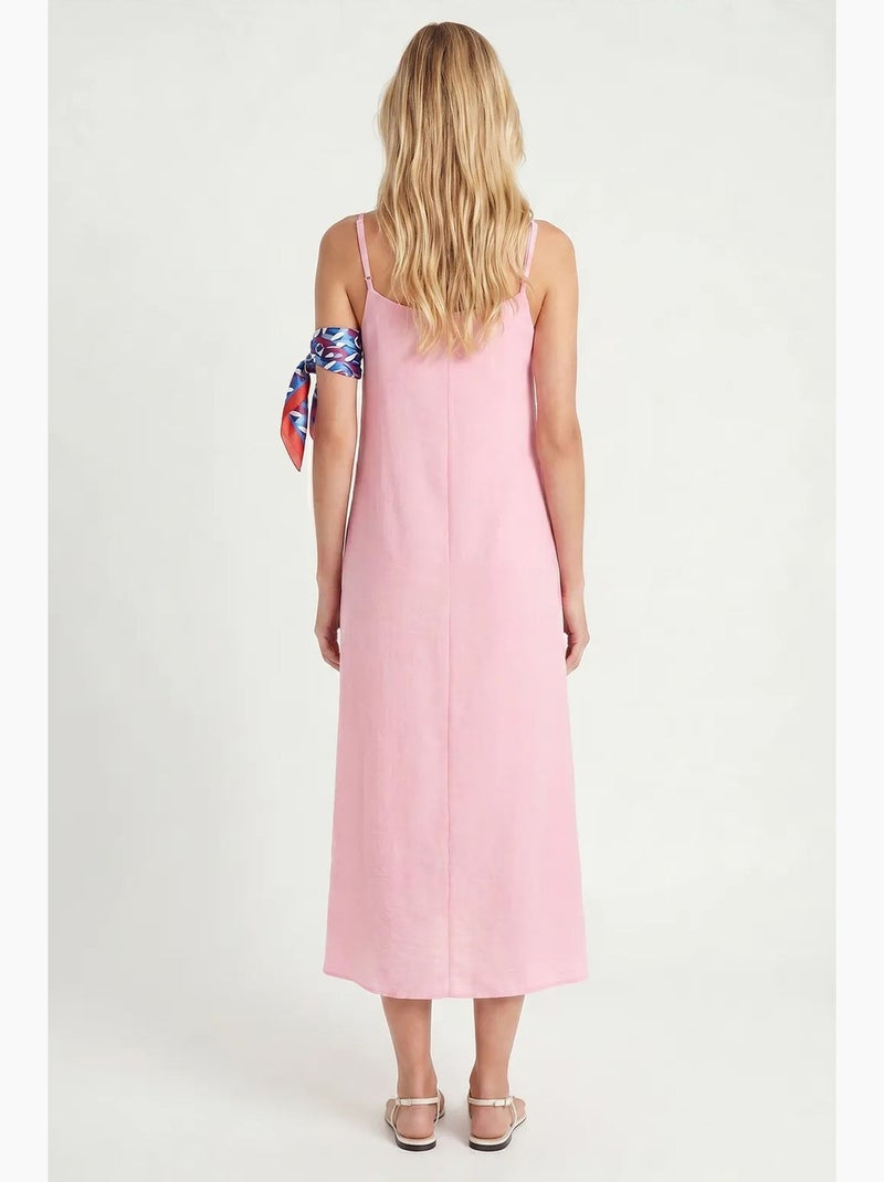 Abito sottoveste midi in popeline di cotone istanbul Rosa - Kiabi