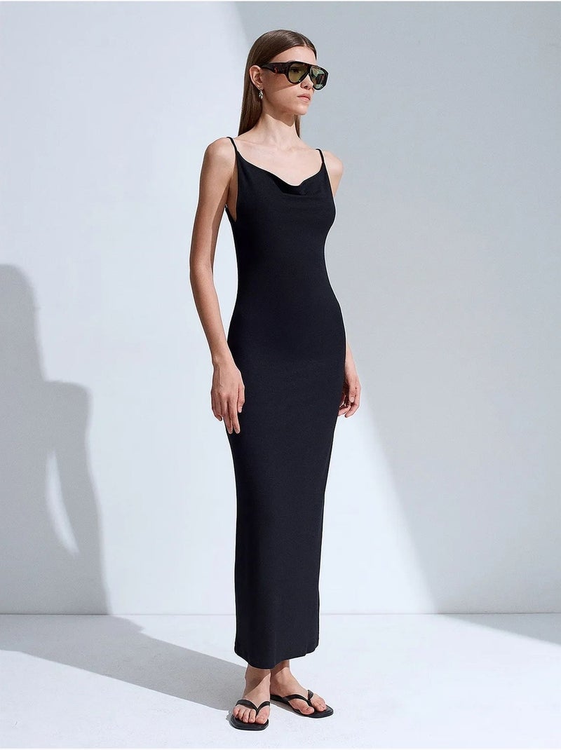 Abito sottoveste midi senza maniche dilvin Nero - Kiabi