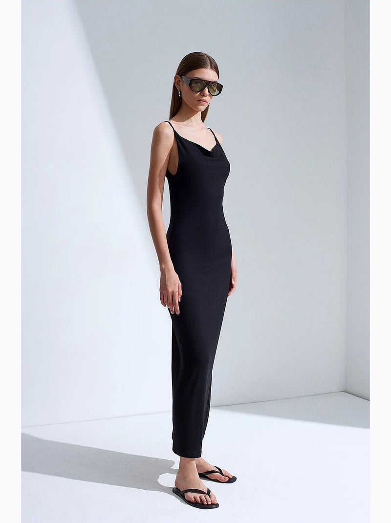 Abito sottoveste midi senza maniche dilvin Nero - Kiabi