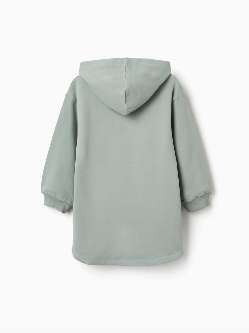 Abito spazzolato con cappuccio e stampa Stitch Verde - Kiabi