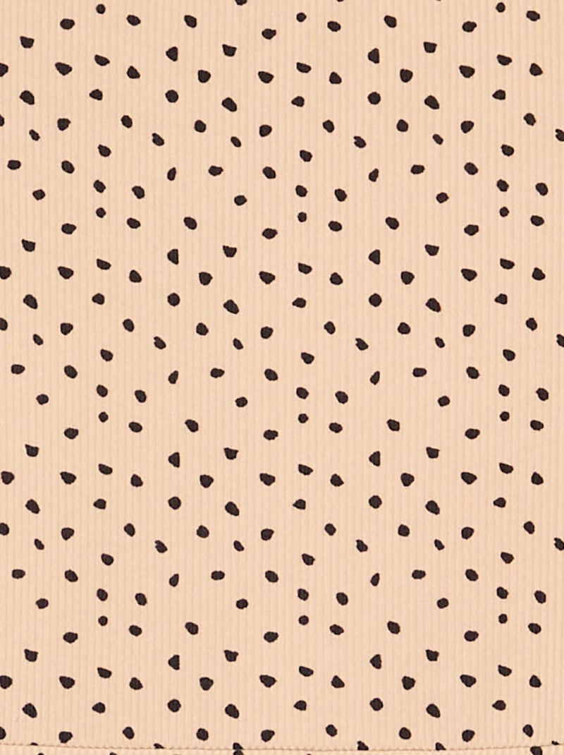 Abito stampato a maniche lunghe Beige - Kiabi