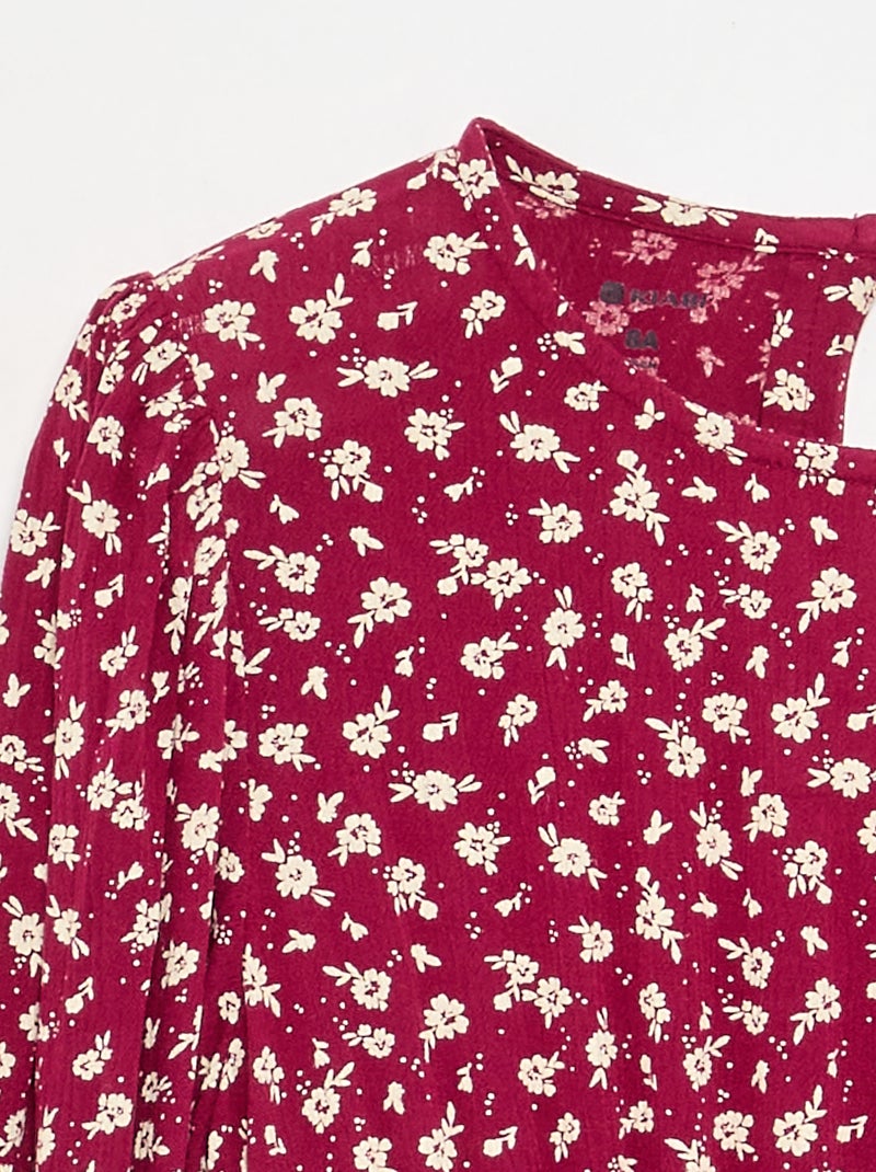 Abito stampato con balze Rosso - Kiabi