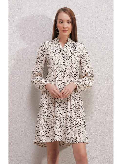 Abito stampato con collo rotondo - Kiabi