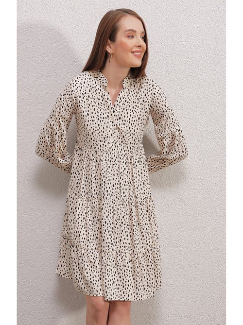 Abito stampato con collo rotondo - Kiabi